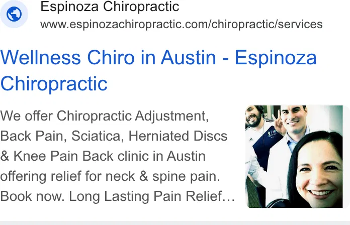 Espinoza Chiropractic - Chiropractor North Austin, TX ad