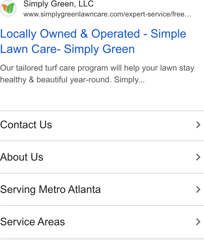 Simply Green Lawn Care ad