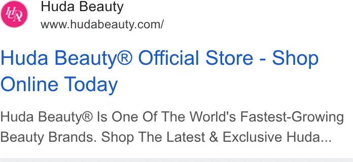 Huda Beauty ad