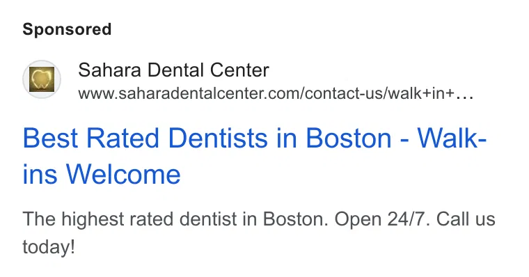 Sahara Dental ad