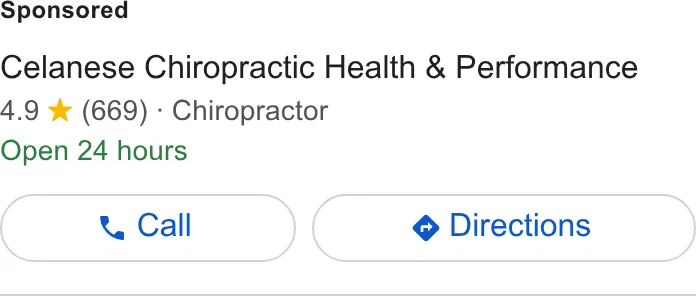 Celanese Chiropractic Health & Performance ad