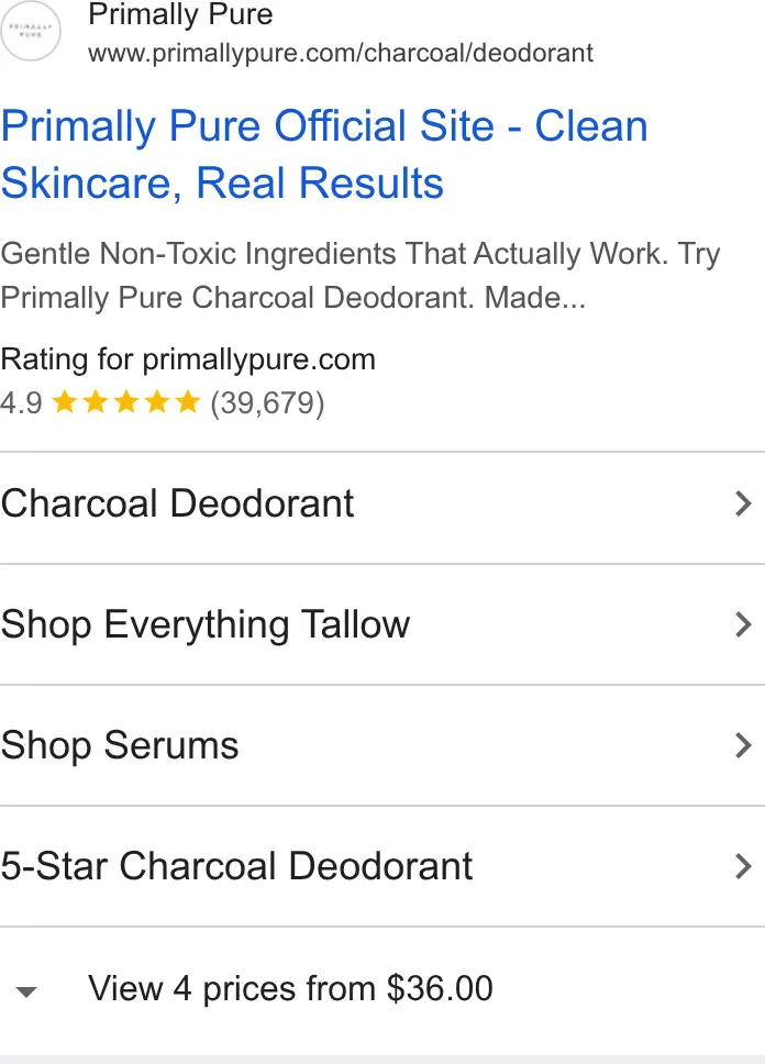 Primally Pure ad