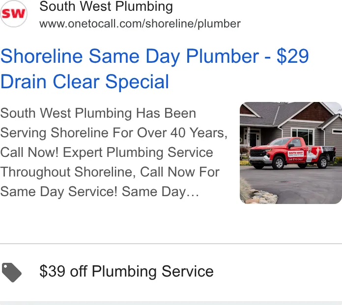 South West Plumbing, Heating, Air, & Electric ad