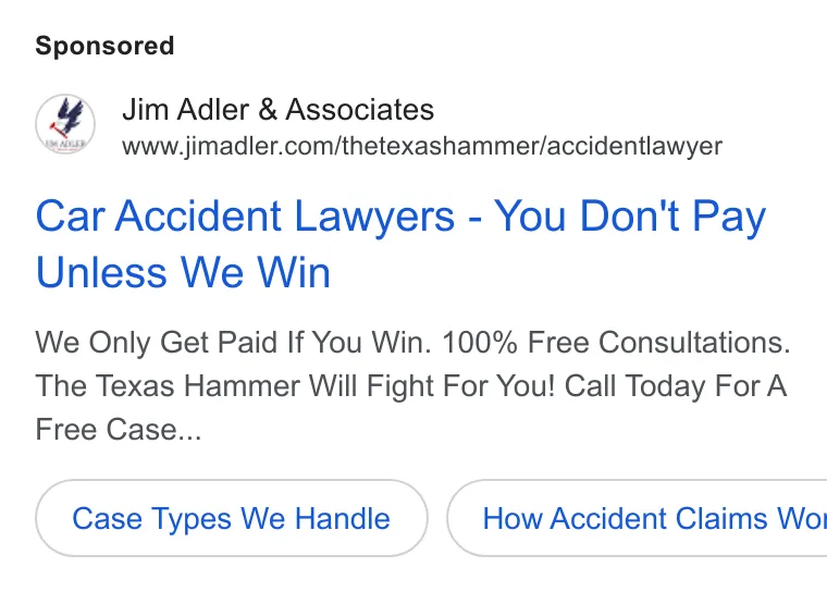 Jim Adler & Associates ad