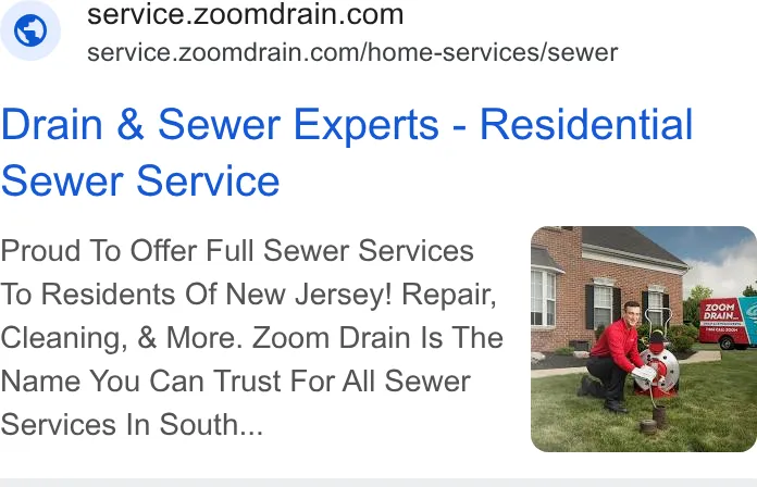 Zoom Drain North Jersey ad