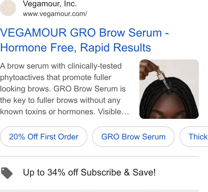 VEGAMOUR ad