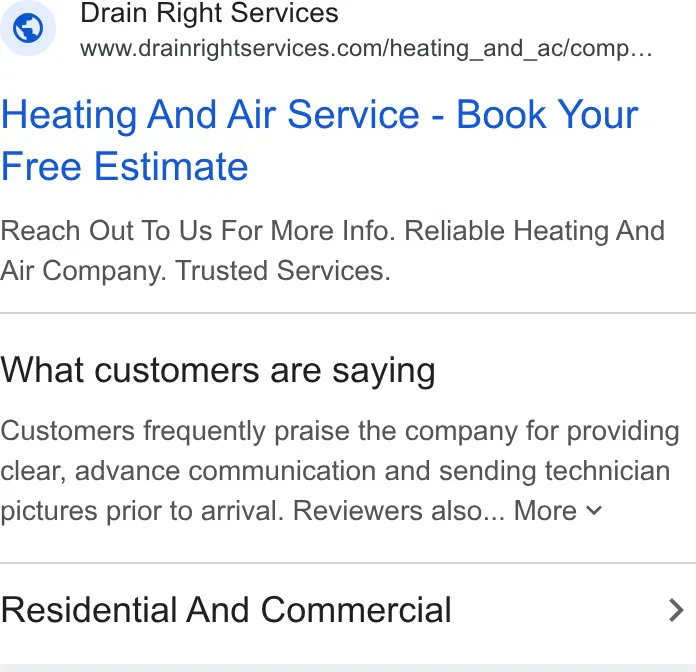 Drain Right Services ad