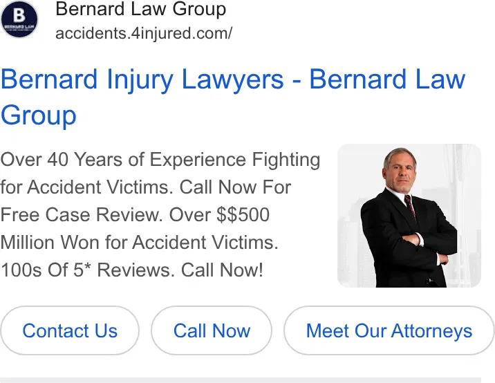Bernard Law Group ad