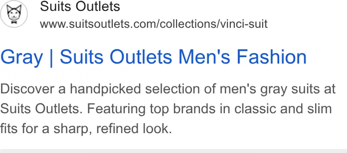 Suits Outlets ad