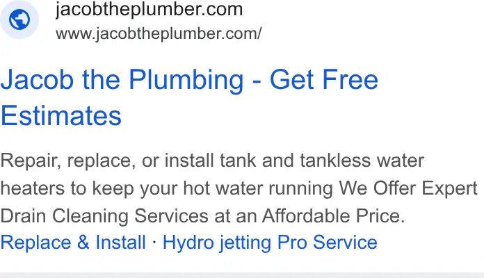Jacob the Plumber ad