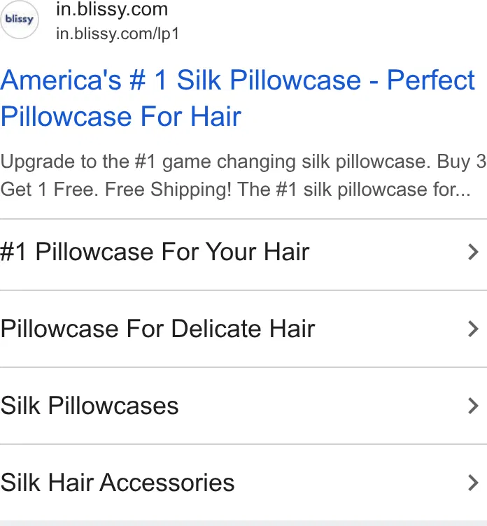 Blissy ad