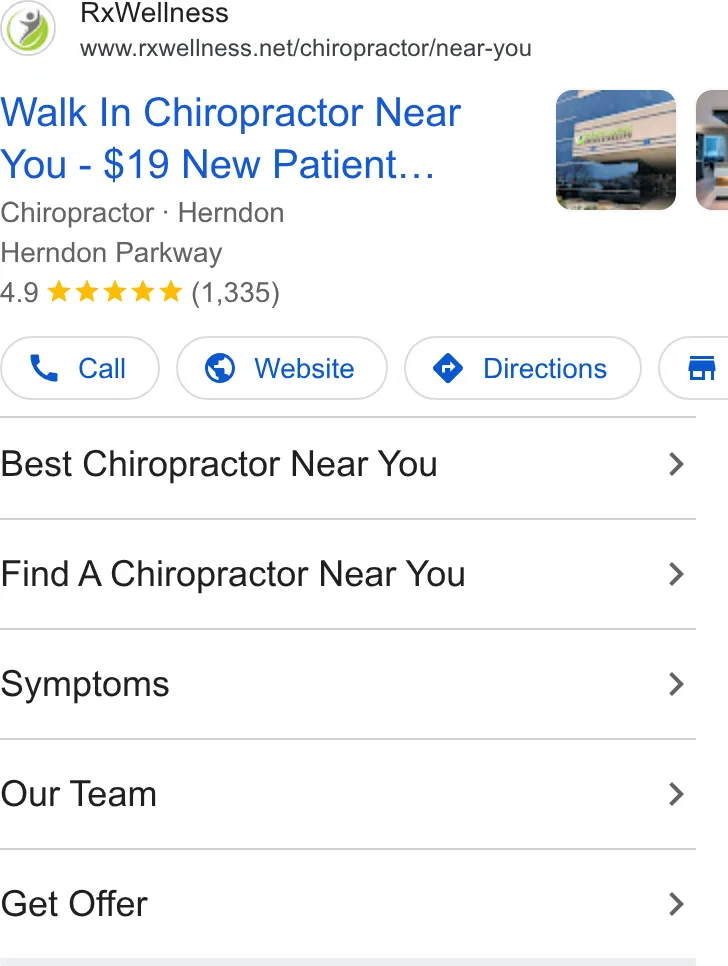 RxWellness Spine & Health ad