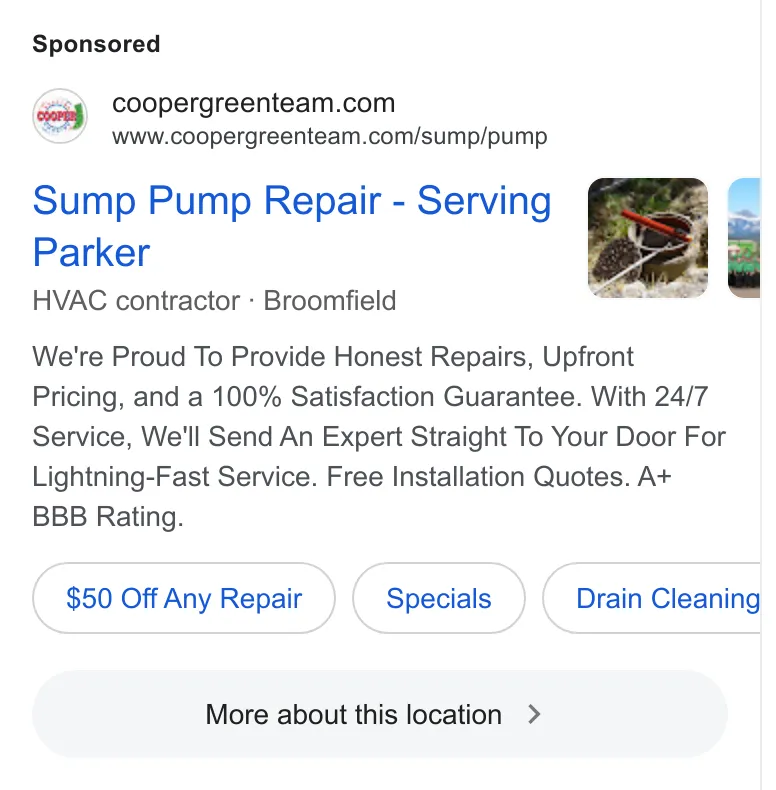 Cooper Heating & Cooling ad
