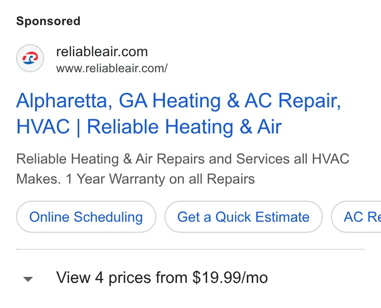 Reliable Heating & Air, Plumbing and Electrical - Kennesaw ad