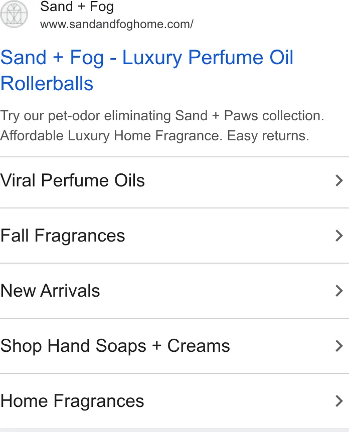 Sand + Fog ad