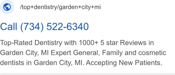 Garden City Family Dentistry ad