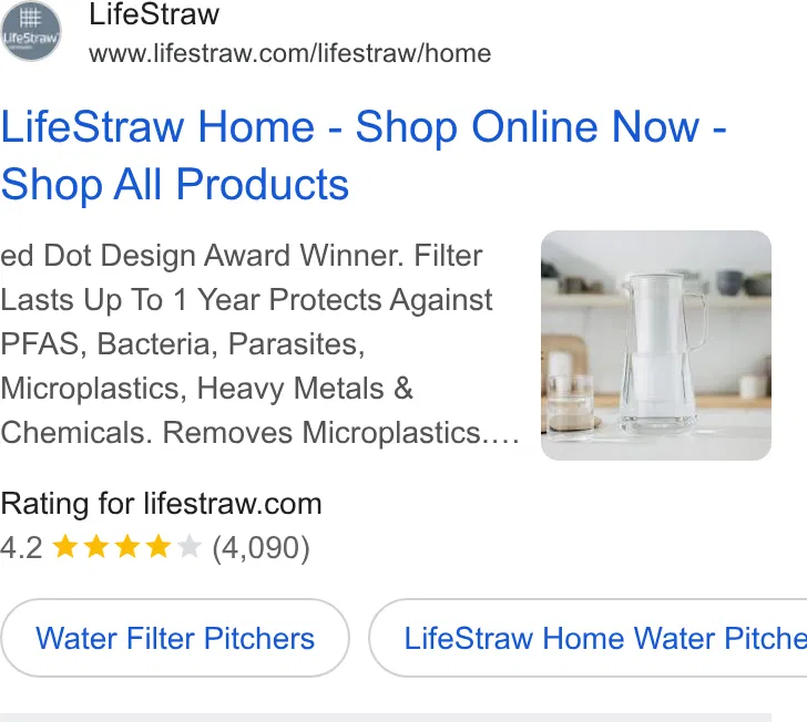 LifeStraw Water Filters & Purifiers ad