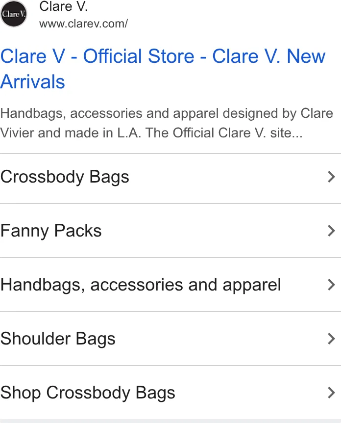 Clare V. ad