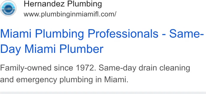 Hernandez Plumbing Co. ad
