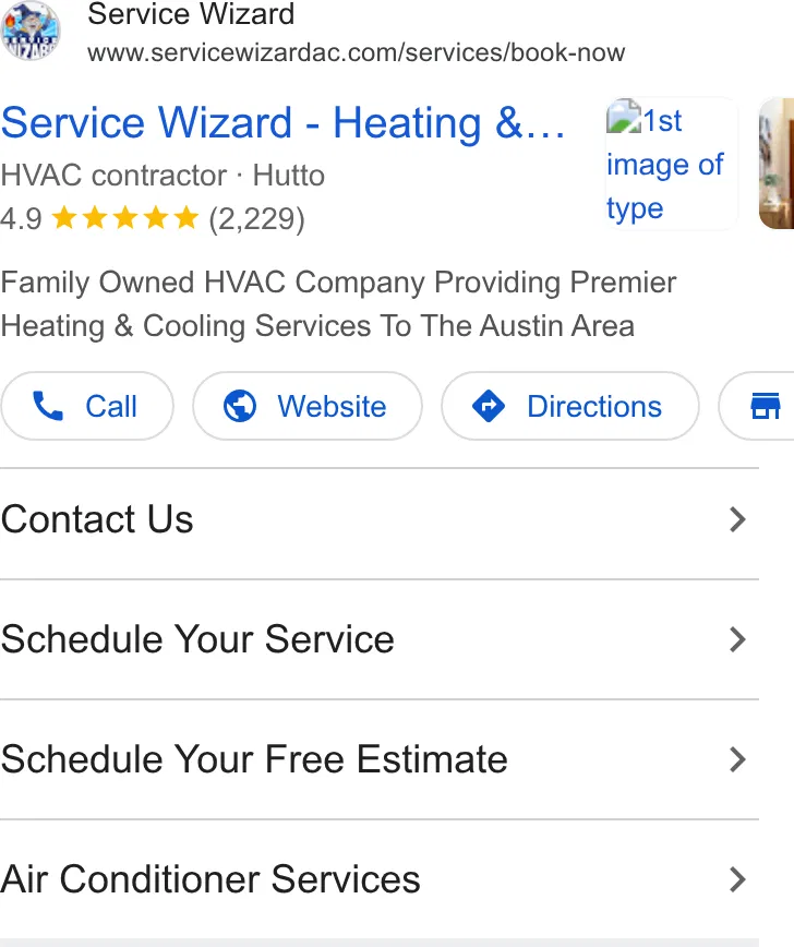 Service Wizard Air Conditioning, Heating, and Plumbing ad