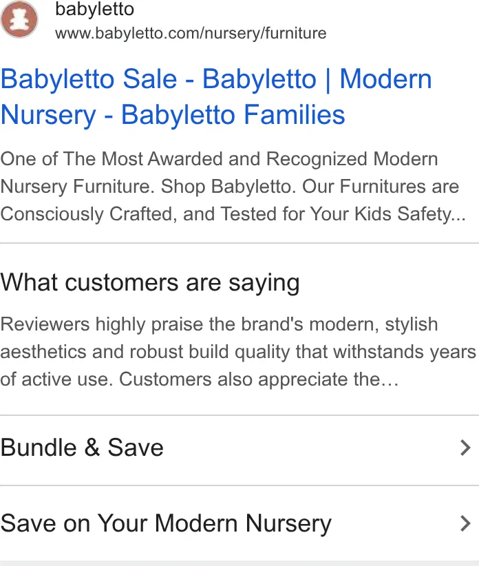 Babyletto ad