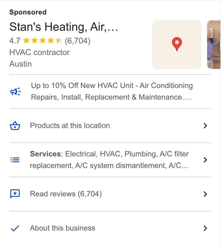 Stan's Heating, Air, Plumbing & Electrical ad