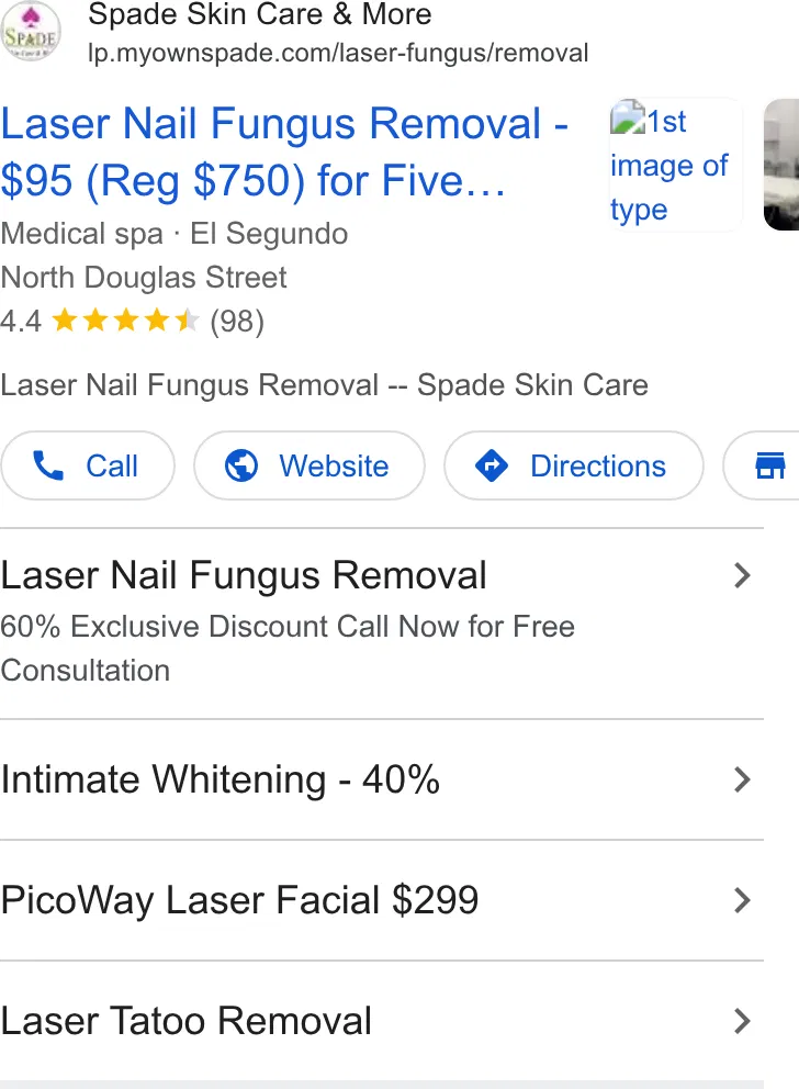 Spade Skin Care & More Inc. ad