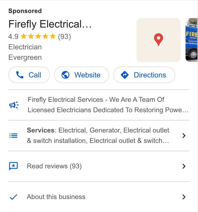 Firefly Electrical Services ad