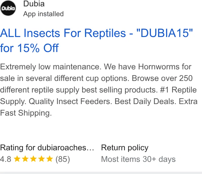 Dubia.com ad