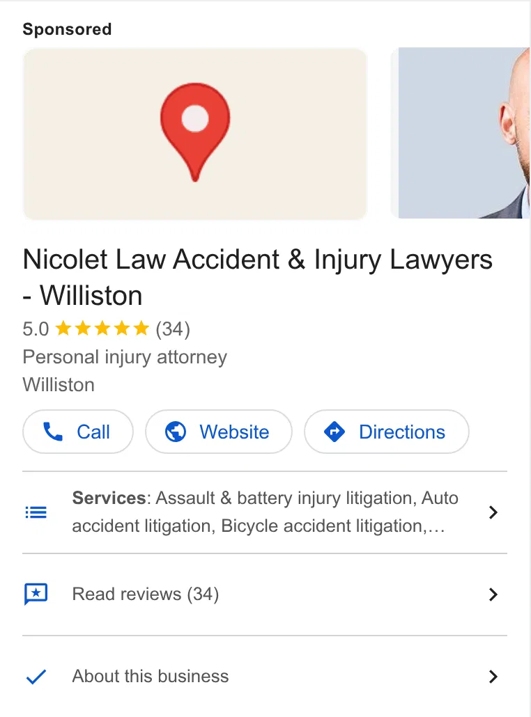 Nicolet Law Accident & Injury Lawyers ad