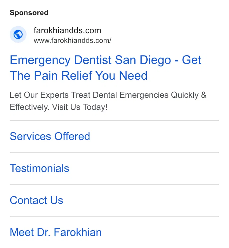 Farshin Farokhian, DDS ad