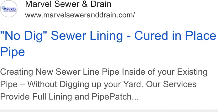 Marvel Sewer and Drain ad
