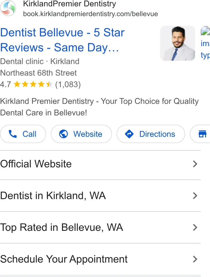 Kirkland Premier Dentistry ad