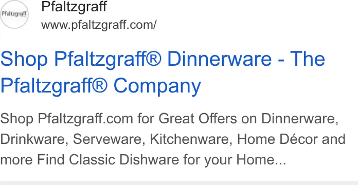 Pfaltzgraff ad