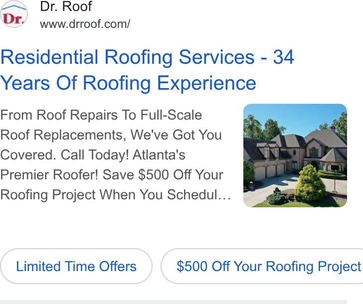 Dr Roof Atlanta ad