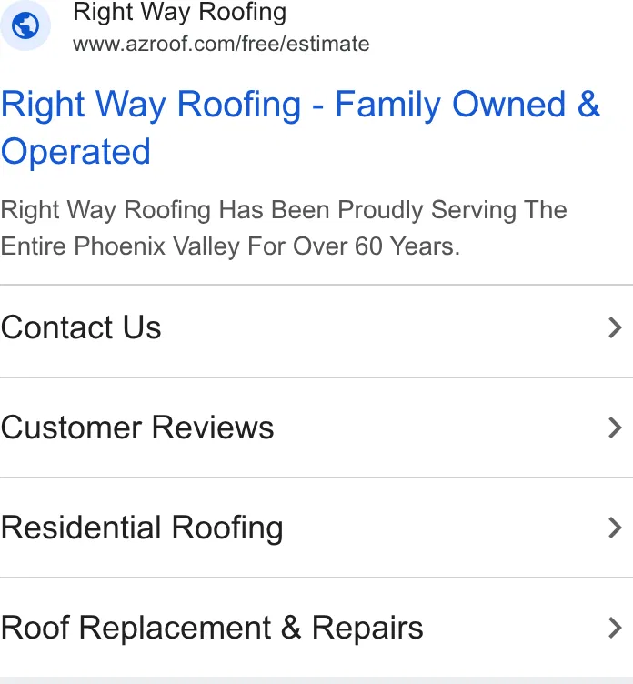 Right Way Roofing, Inc. ad