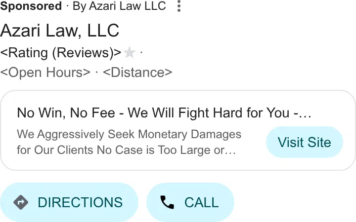 Azari Law, LLC ad