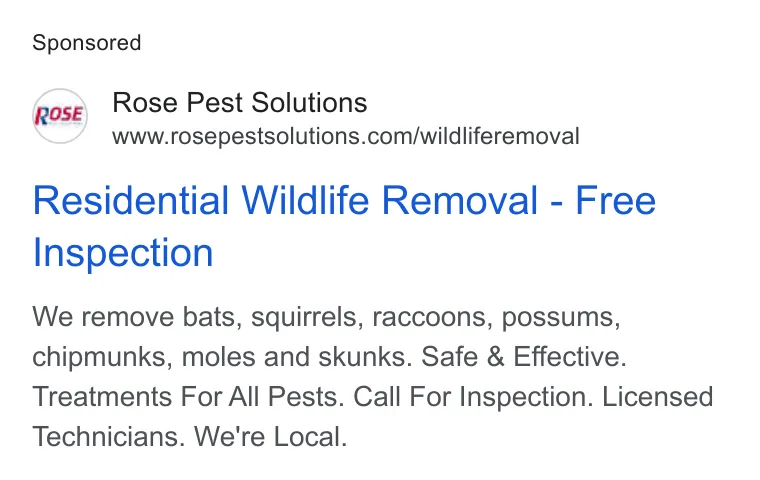 Rose Pest Solutions Metro Detroit North ad