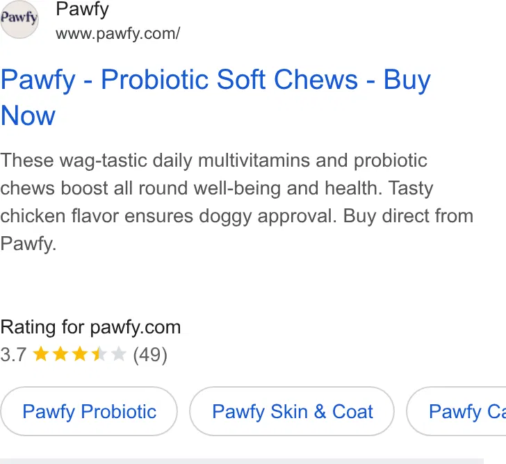 Pawfy ad