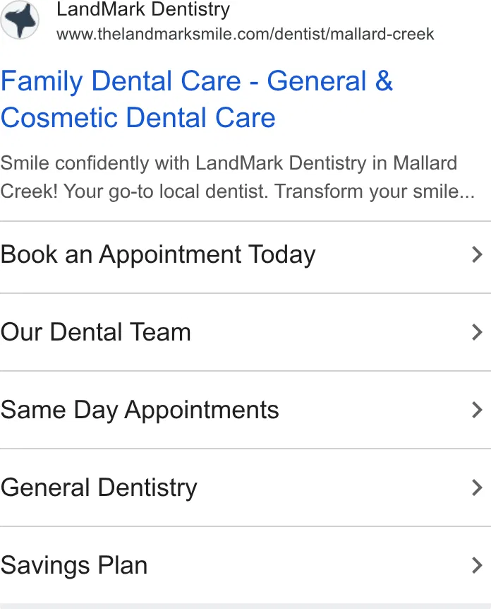 LandMark Dentistry Charlotte ad