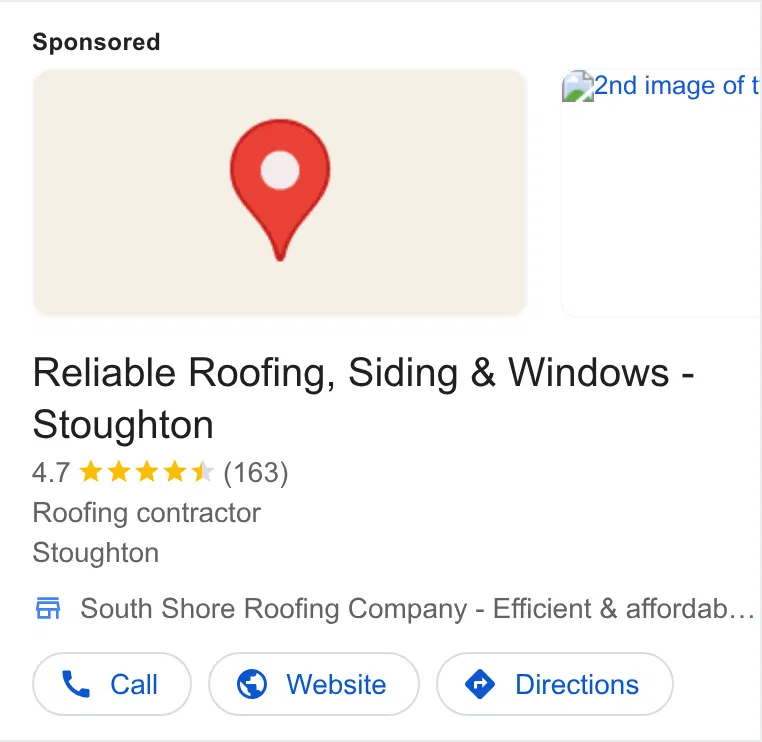 Reliable Roofing, Siding & Windows ad