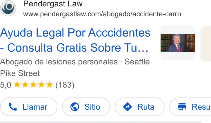 Pendergast Law ad