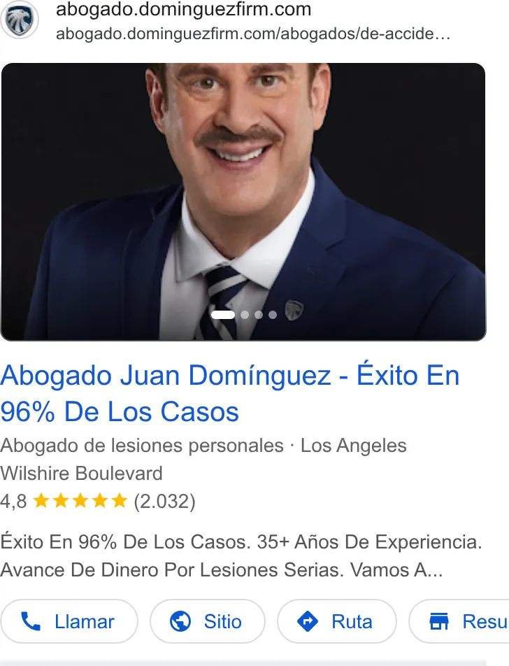 The Dominguez Firm - Personal Injury Lawyers ad