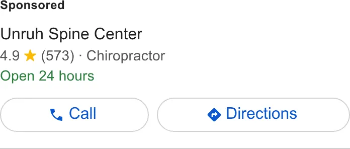 Unruh Spine Center ad