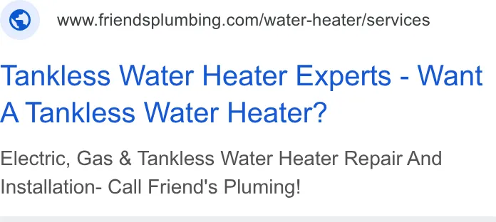 Friends Plumbing ad