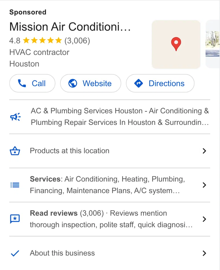 Mission Air Conditioning & Plumbing ad