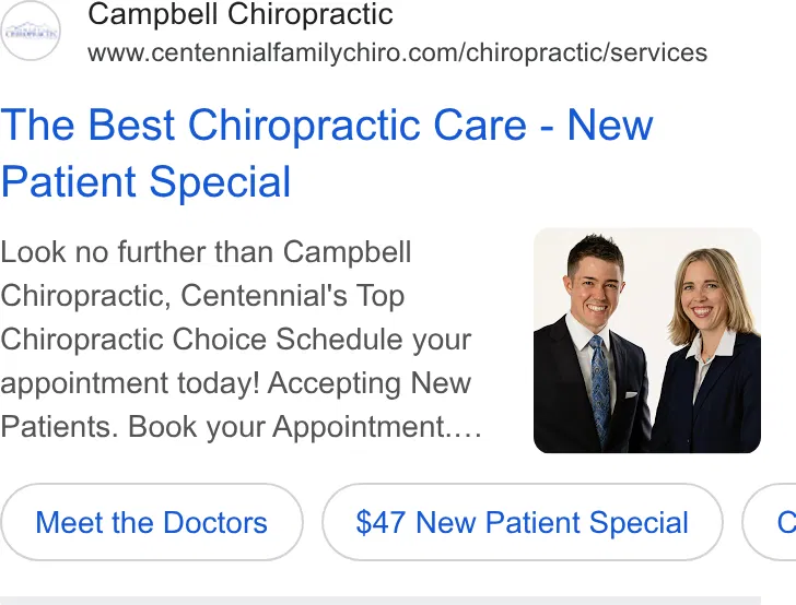 Campbell Chiropractic ad