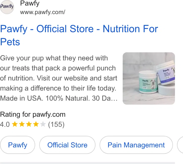 Pawfy ad