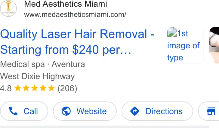 Med Aesthetics Miami ad