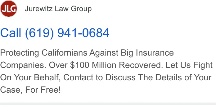Jurewitz Law Group Injury & Accident Lawyers ad